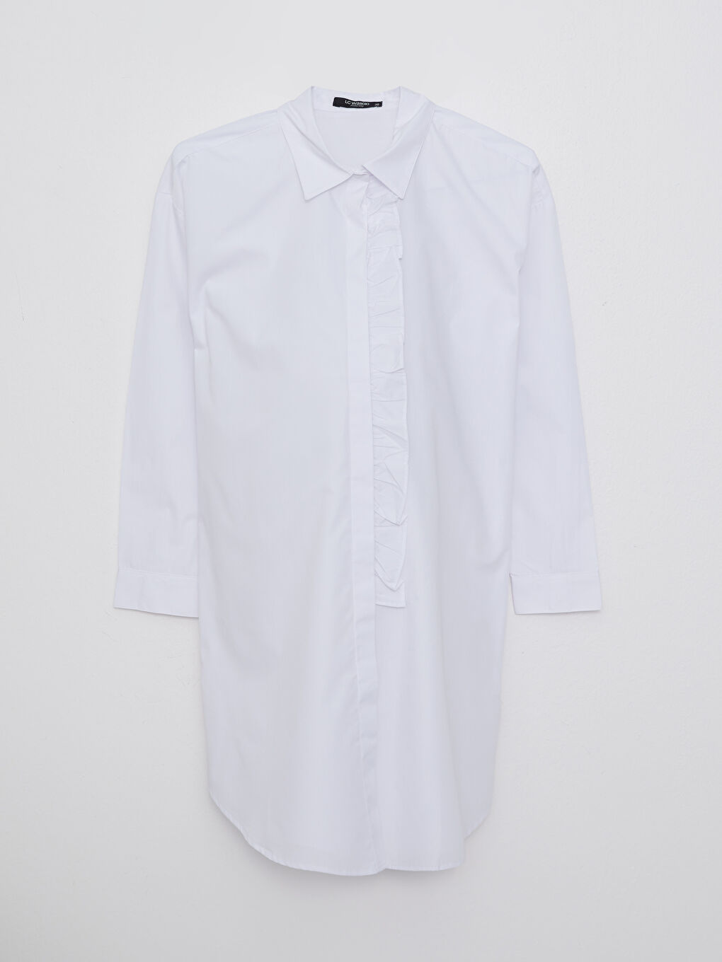 قميص تونيك حوامل بوبلين كم طويل سادة-5