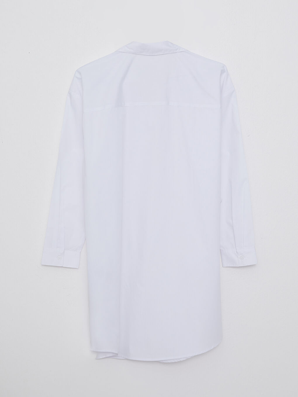 قميص تونيك حوامل بوبلين كم طويل سادة-6