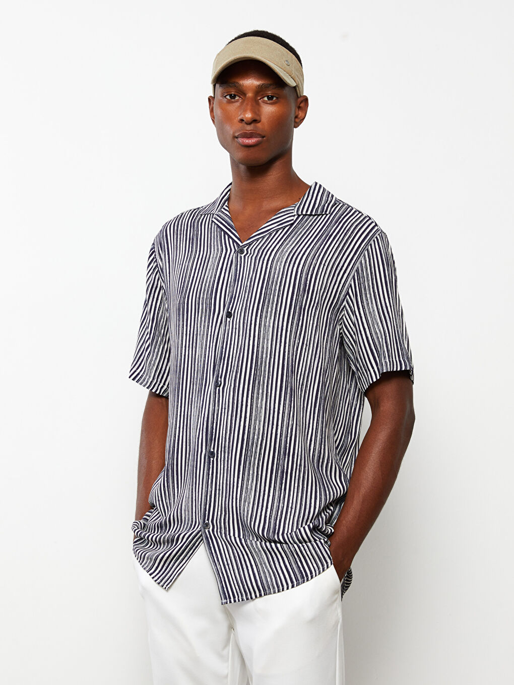 Regular Fit Short Sleeve Striped Men's Shirt