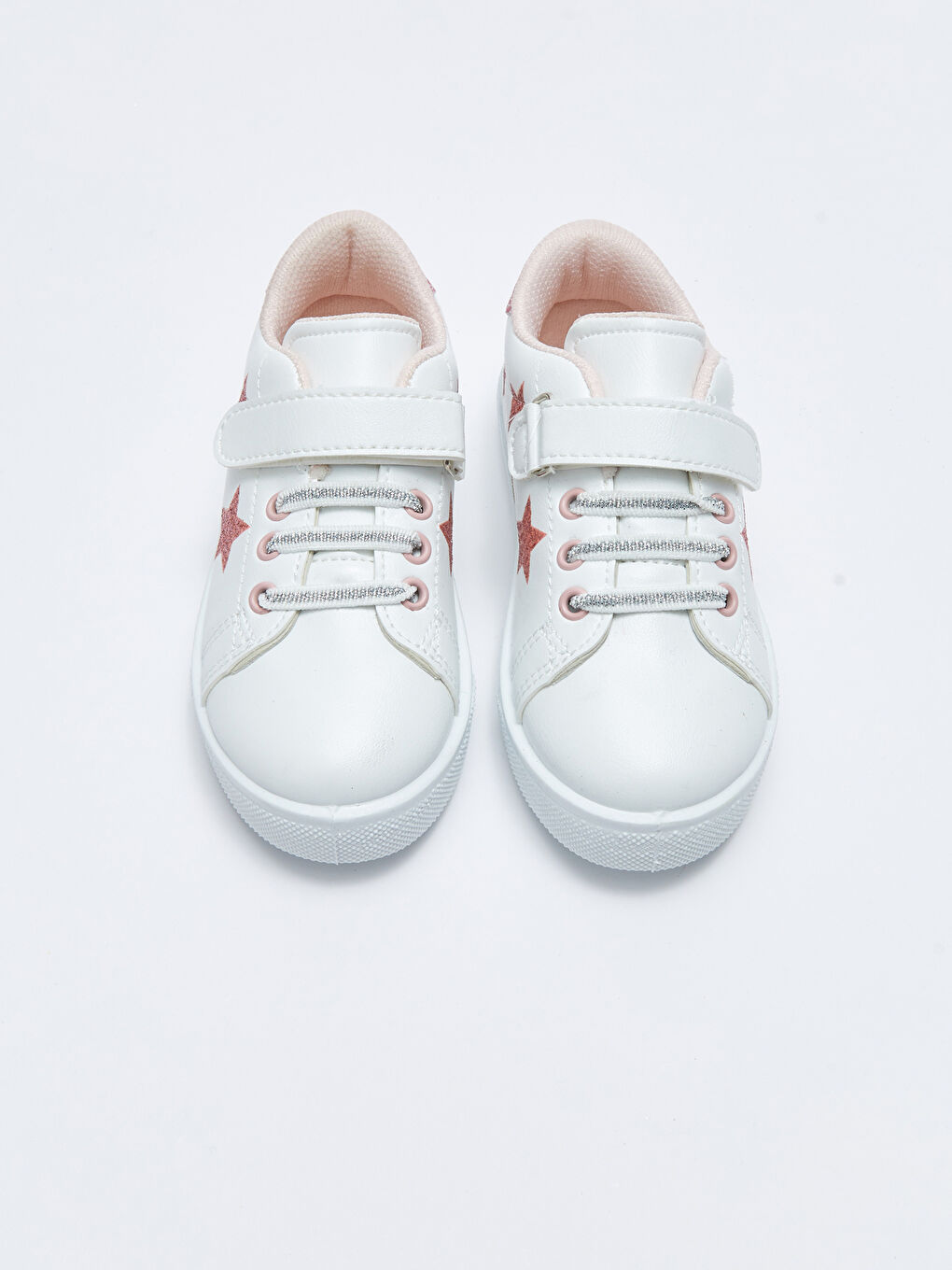 Beyaz Bağcık ve Cırt Cırtlı Kız Çocuk Spor Ayakkabı-2