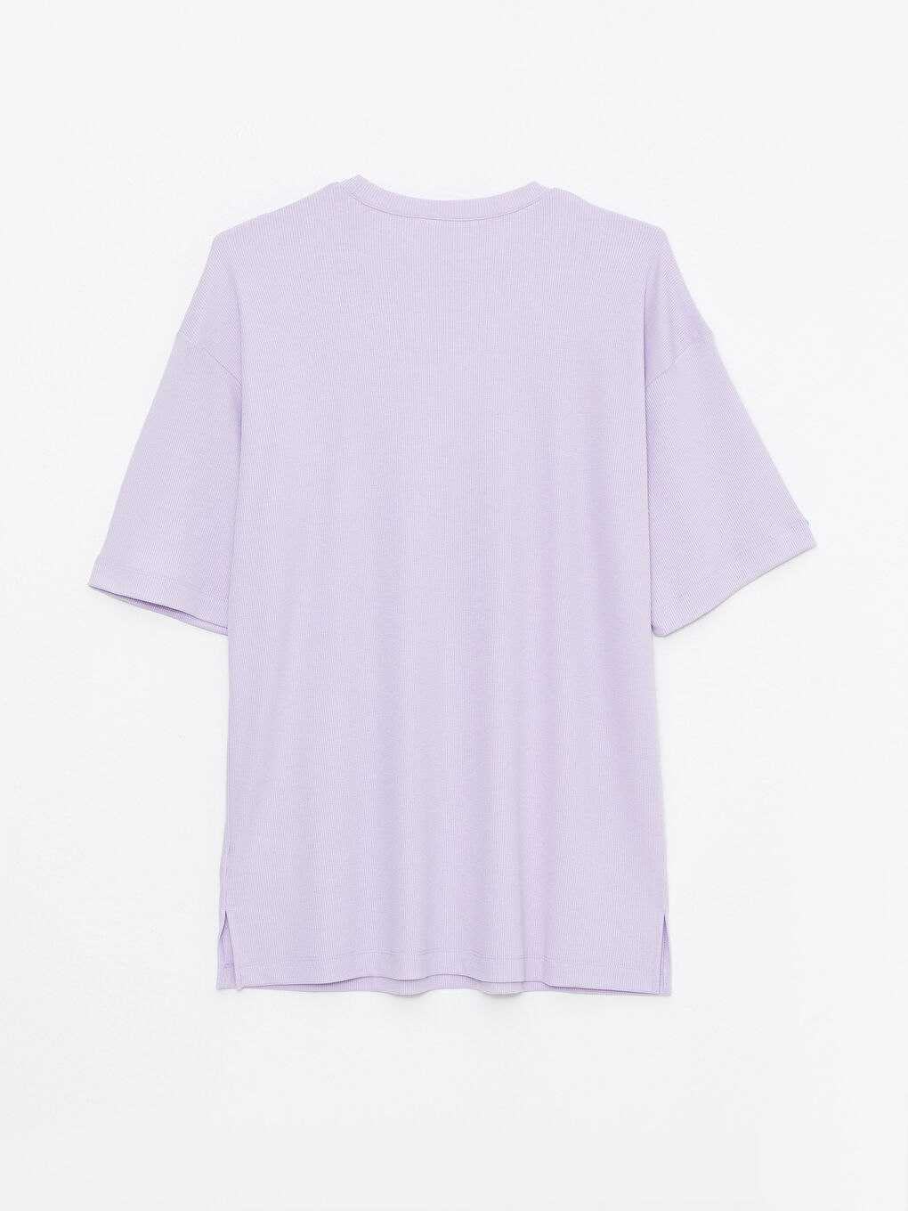 Tunică simplă cu mânecă scurtă și guler rotund pentru femei-6