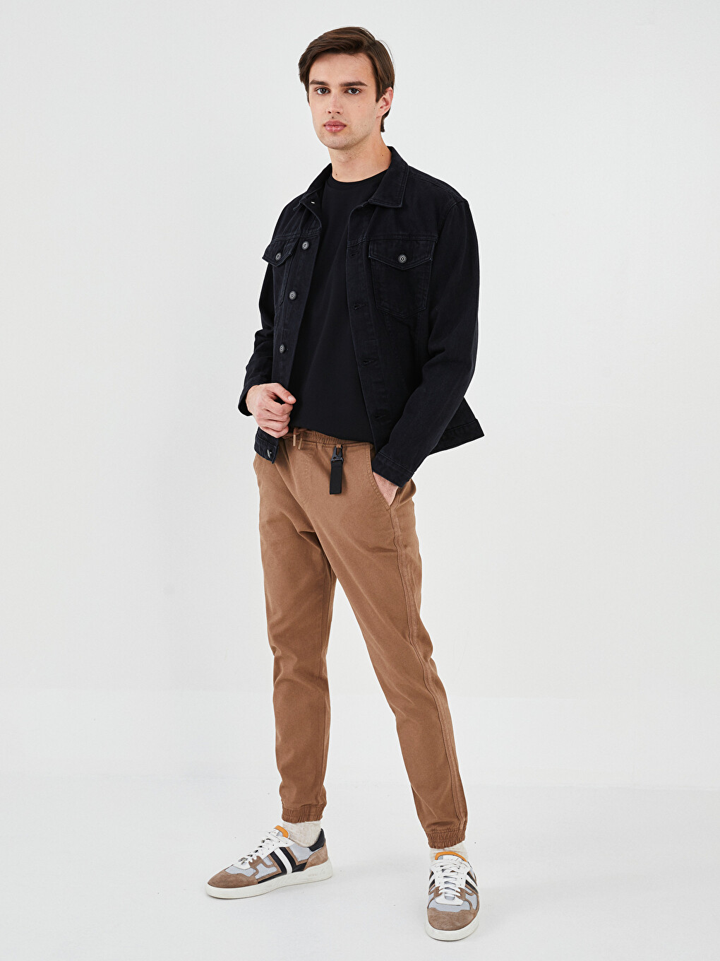Kahverengi Slim Fit Erkek Jogger Pantolon