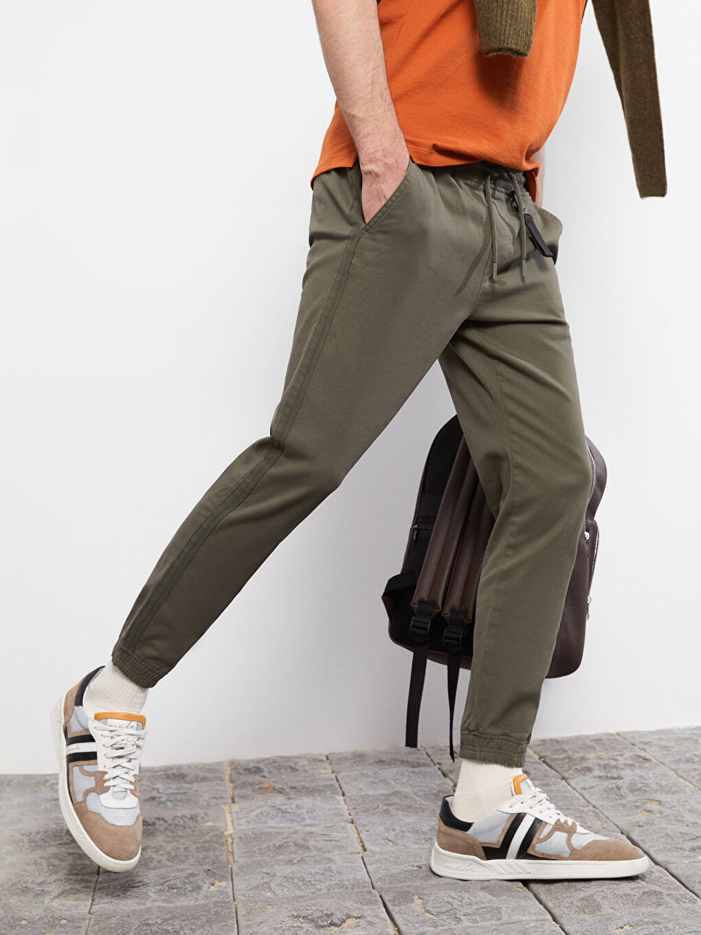 Haki Slim Fit Erkek Jogger Pantolon-3