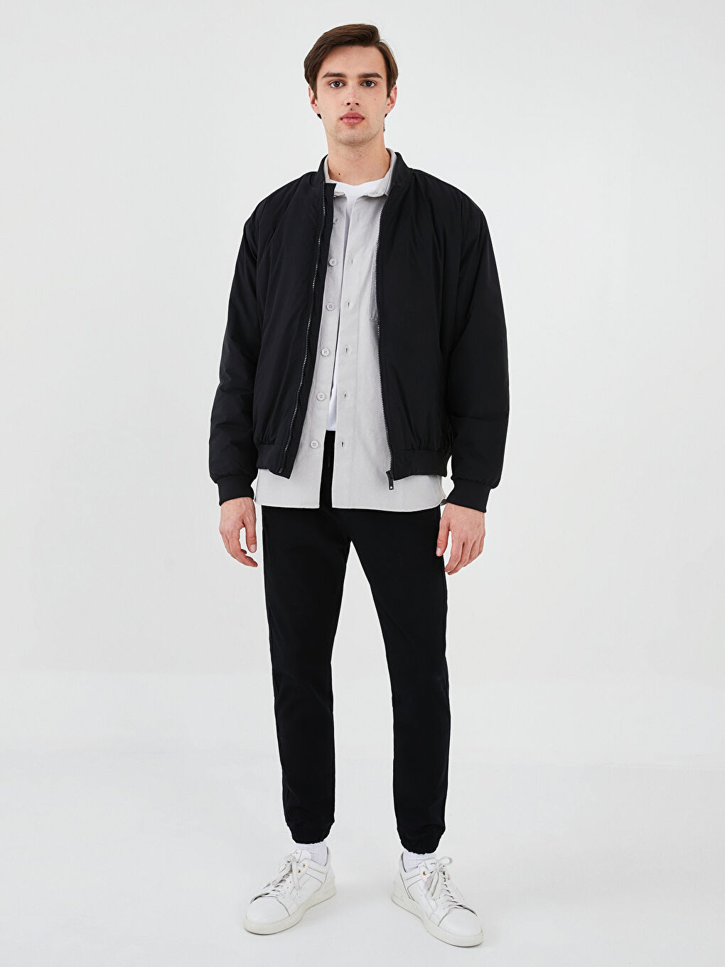 Siyah Slim Fit Erkek Jogger Pantolon-1