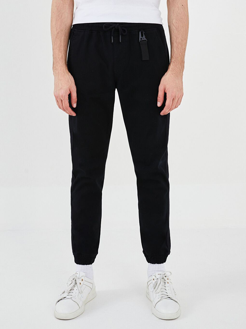 Siyah Slim Fit Erkek Jogger Pantolon-2