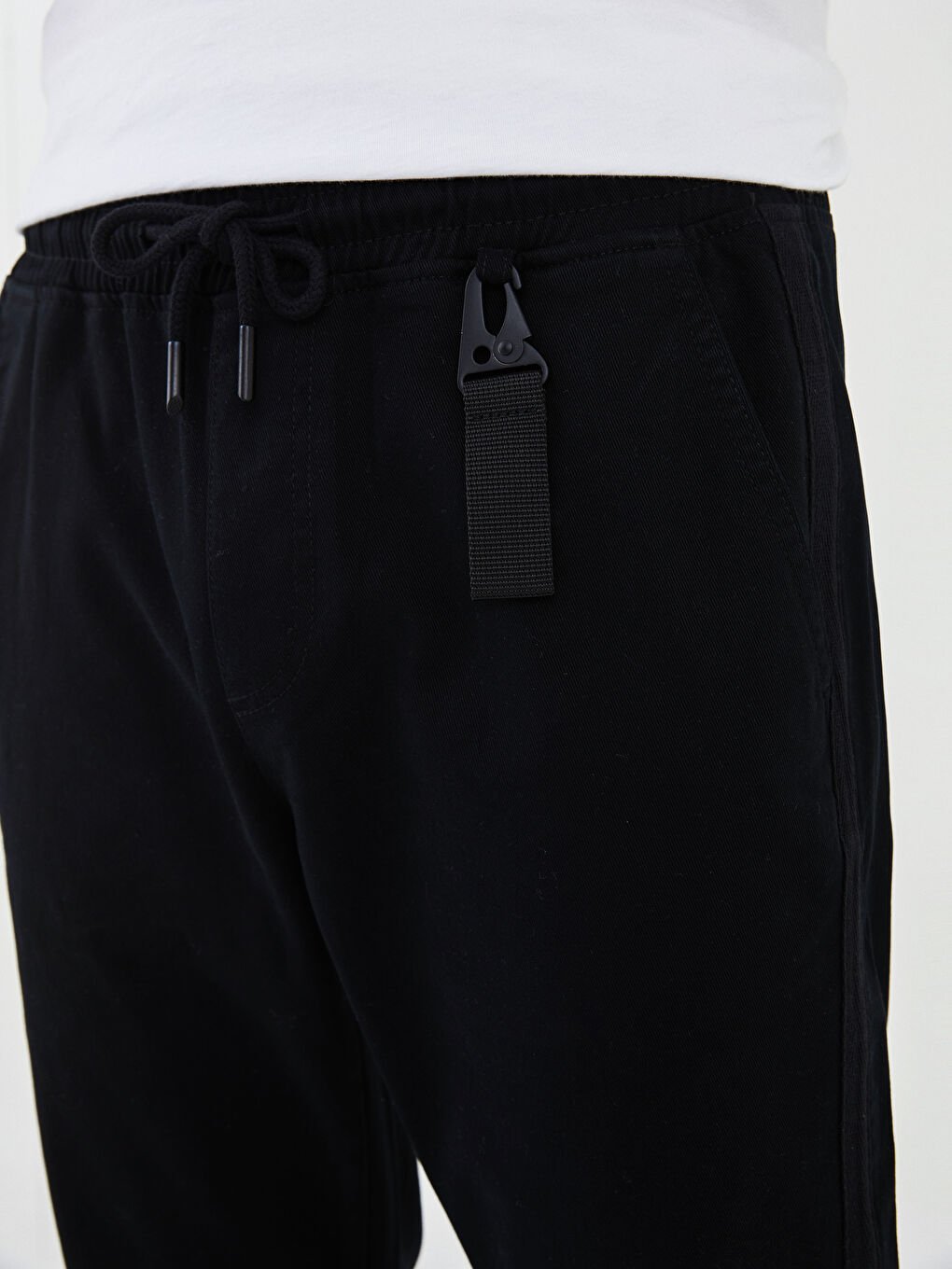 Siyah Slim Fit Erkek Jogger Pantolon-4