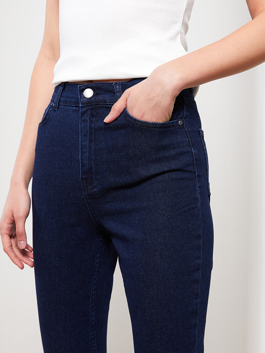 LCW ECO Koyu Rodeo Yüksek Bel Jüpiter Süper Skinny Fit Kadın Jean Pantolon - 2