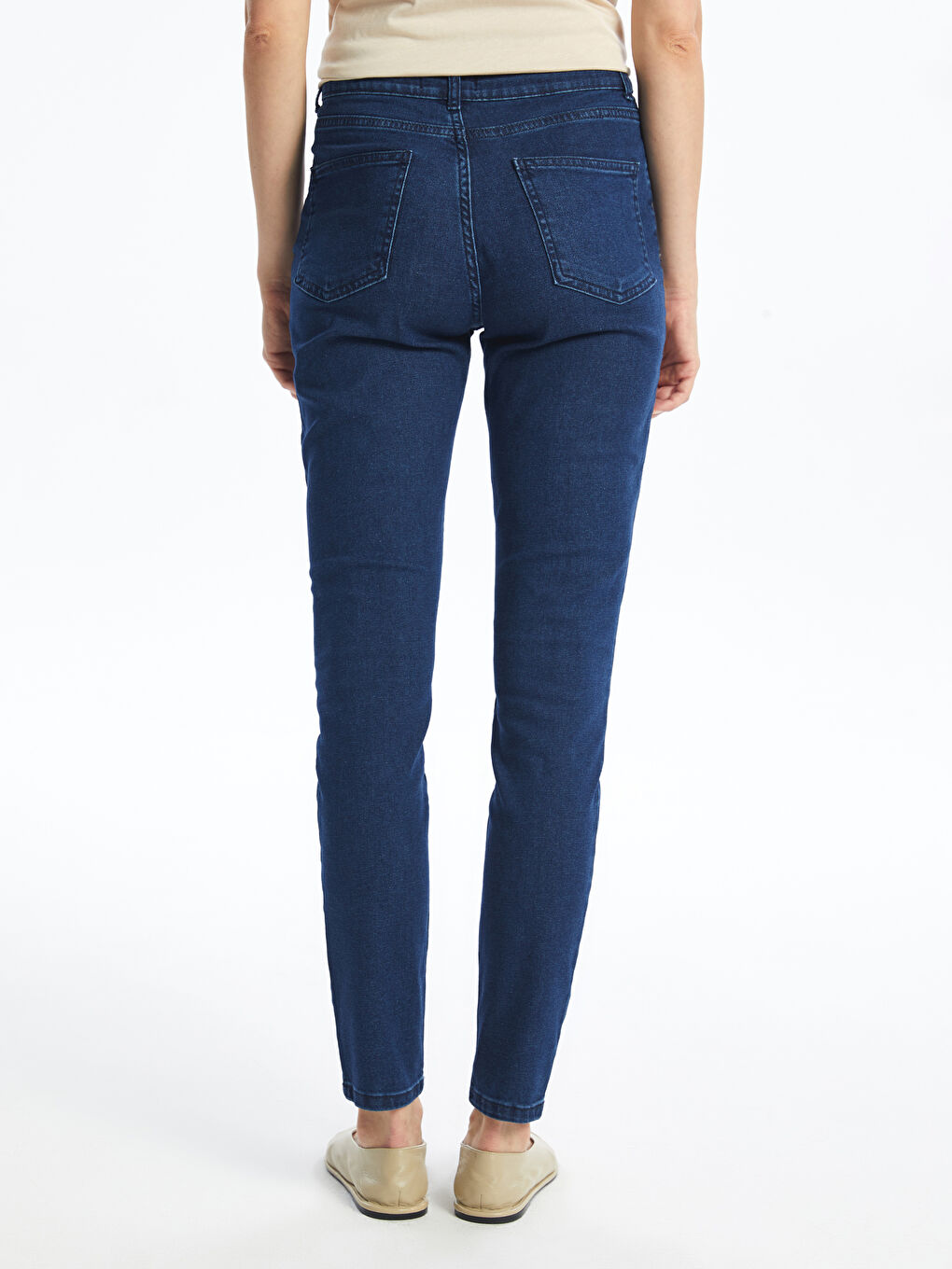 LCW ECO Orta İndigo Rodeo Yüksek Bel Jüpiter Süper Skinny Fit Kadın Jean Pantolon - 3