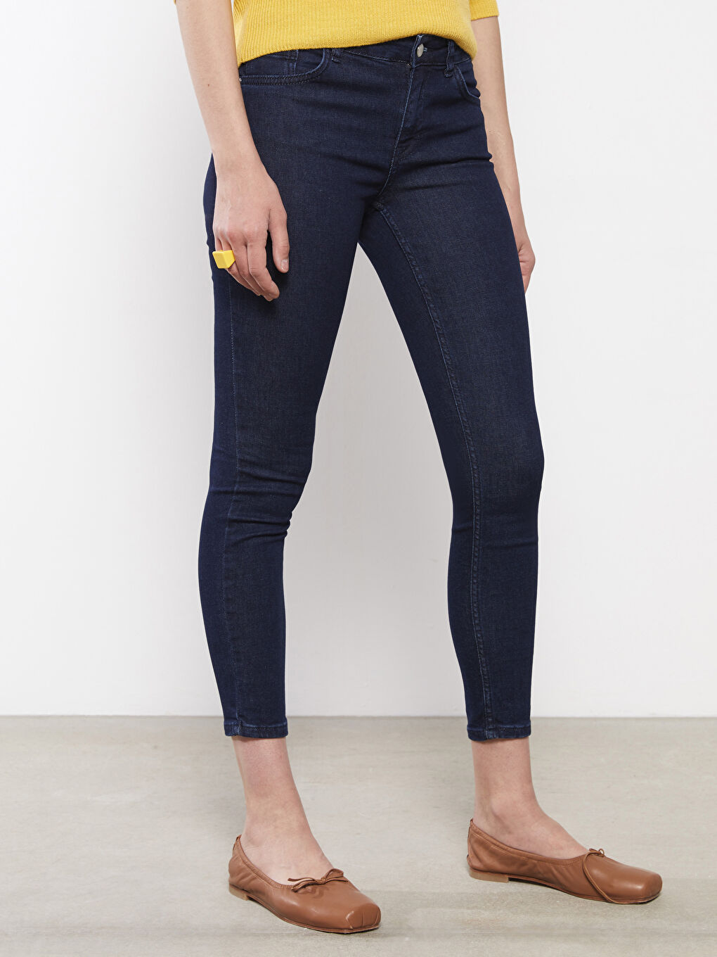 LCW ECO Koyu Rodeo Mercury Skinny Fit Düz Cep Detaylı Kadın Rodeo Jean Pantolon - 2