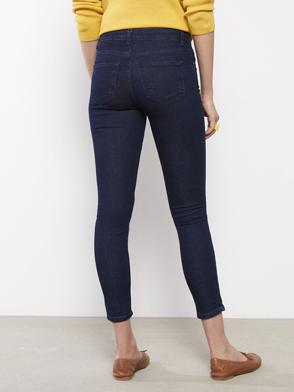 LCW ECO Koyu Rodeo Mercury Skinny Fit Düz Cep Detaylı Kadın Rodeo Jean Pantolon - 4