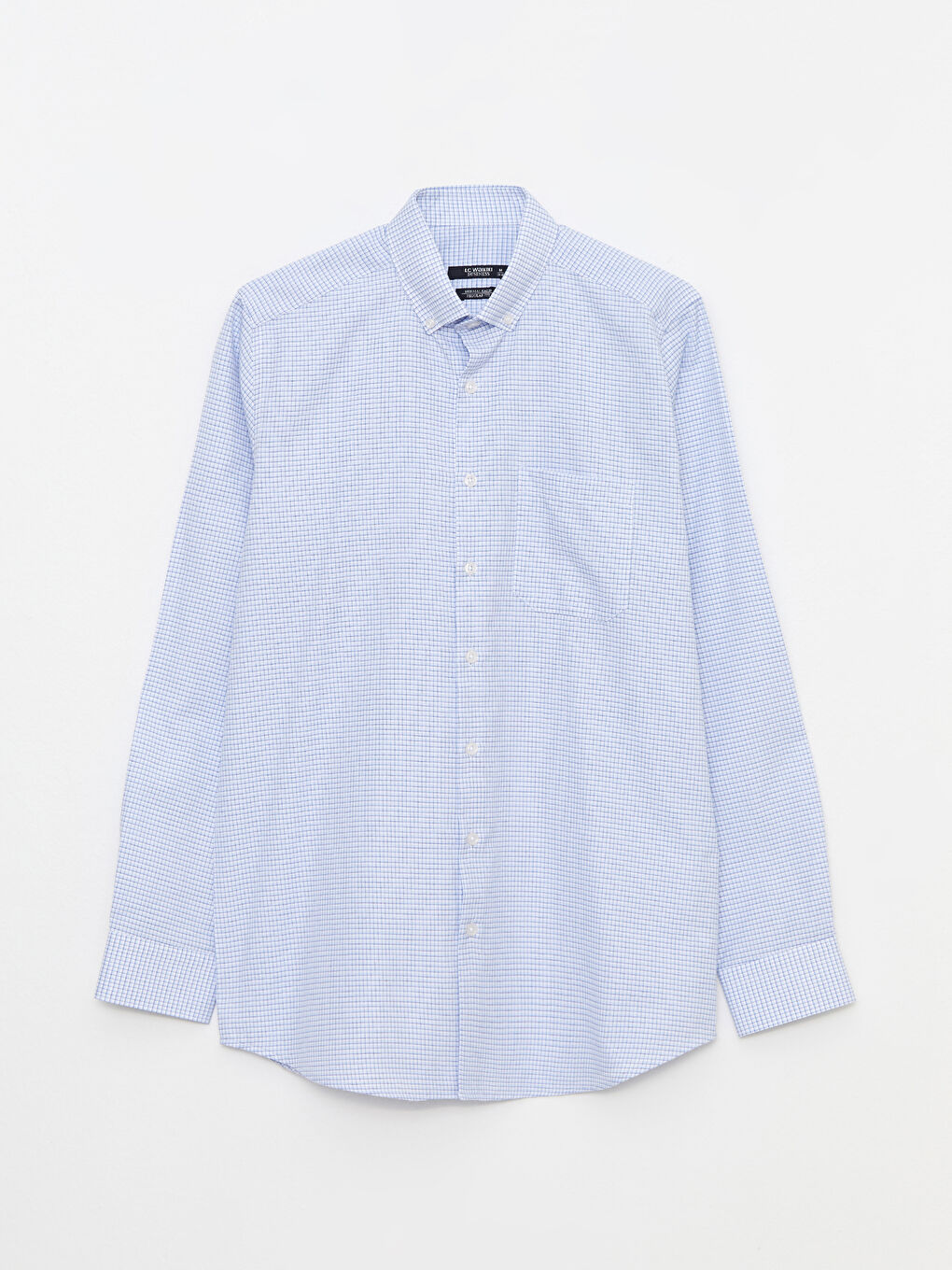 Regular Fit Long Sleeve Plaid Poplin Men's Shirt -S2GK24Z8-LLC