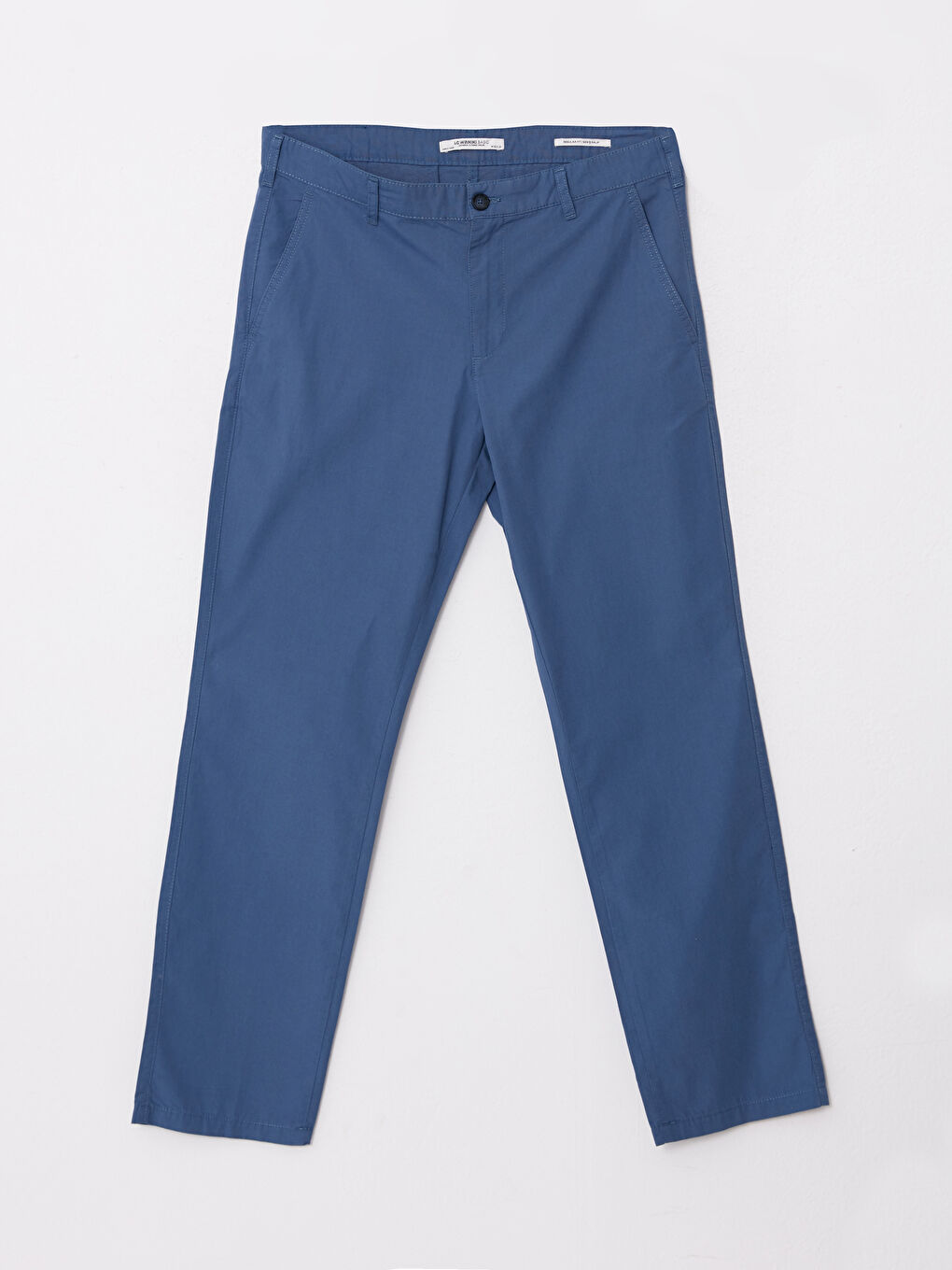 İndigo Geniş Kalıp Erkek Chino Pantolon-5