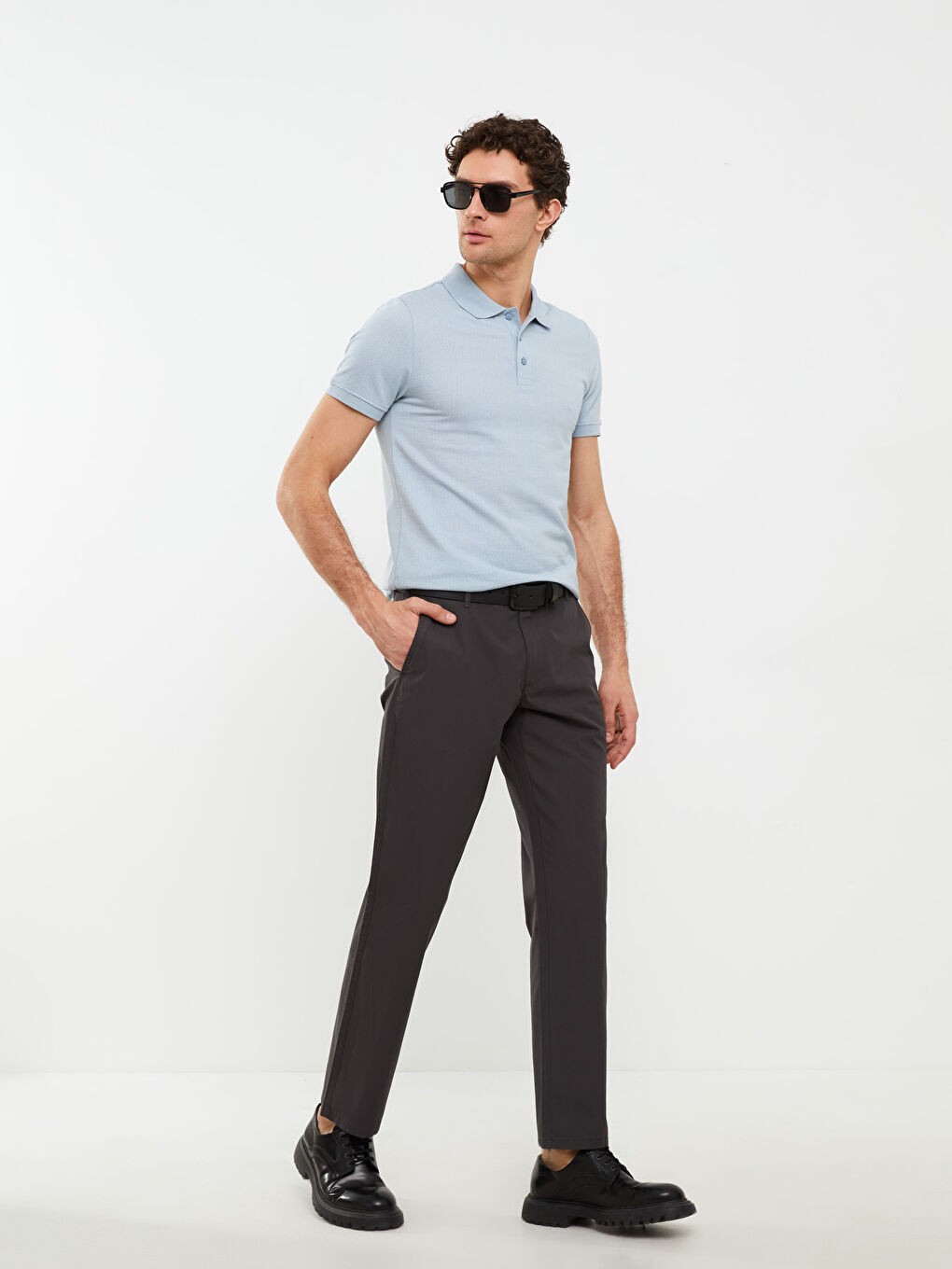 Antrasit Geniş Kalıp Erkek Chino Pantolon