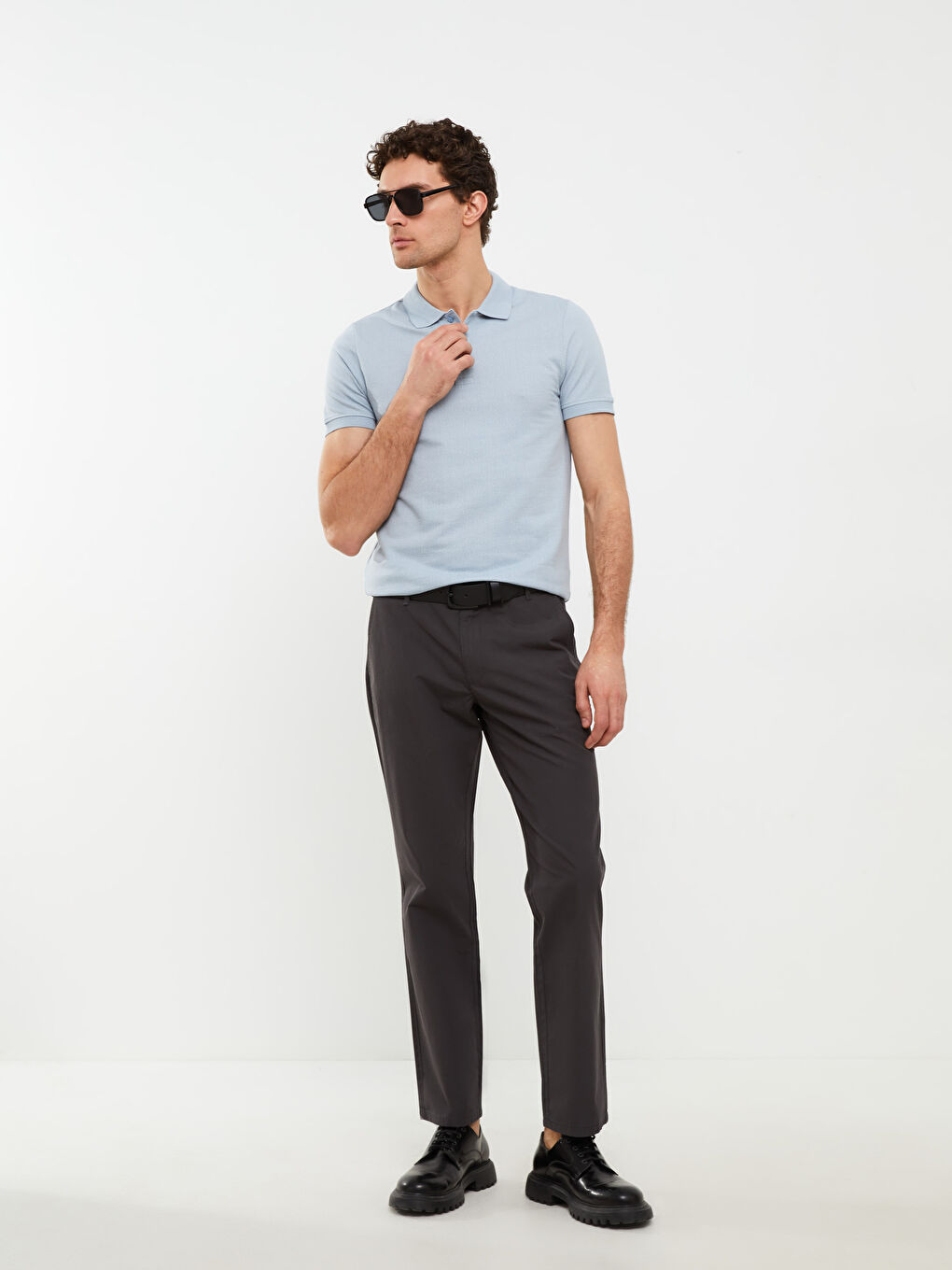 Antrasit Geniş Kalıp Erkek Chino Pantolon-1