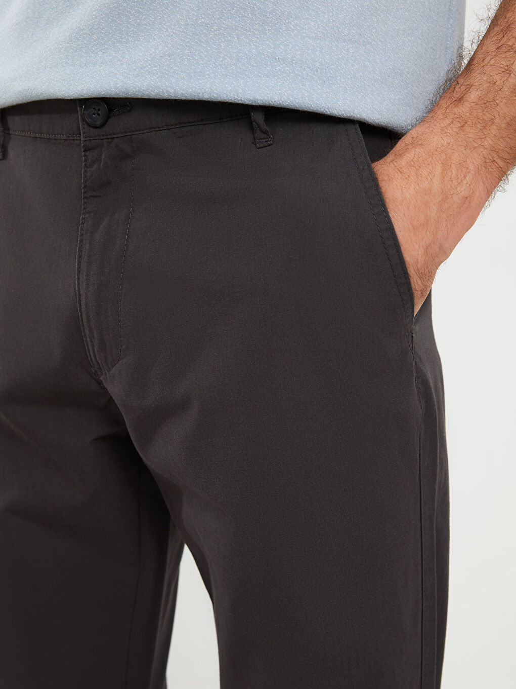 Antrasit Geniş Kalıp Erkek Chino Pantolon-2