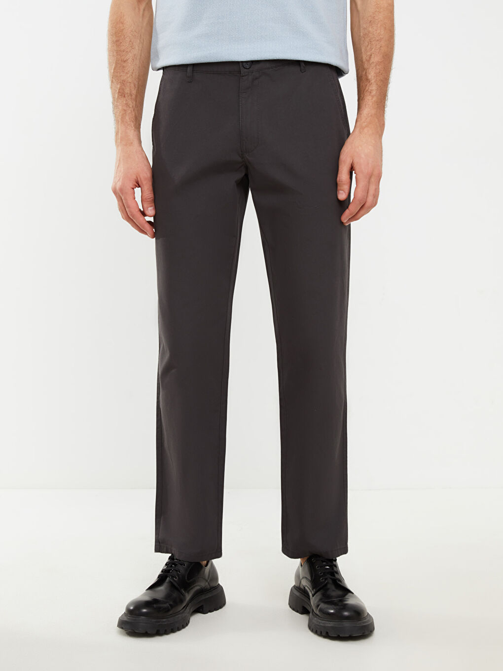 Antrasit Geniş Kalıp Erkek Chino Pantolon-3