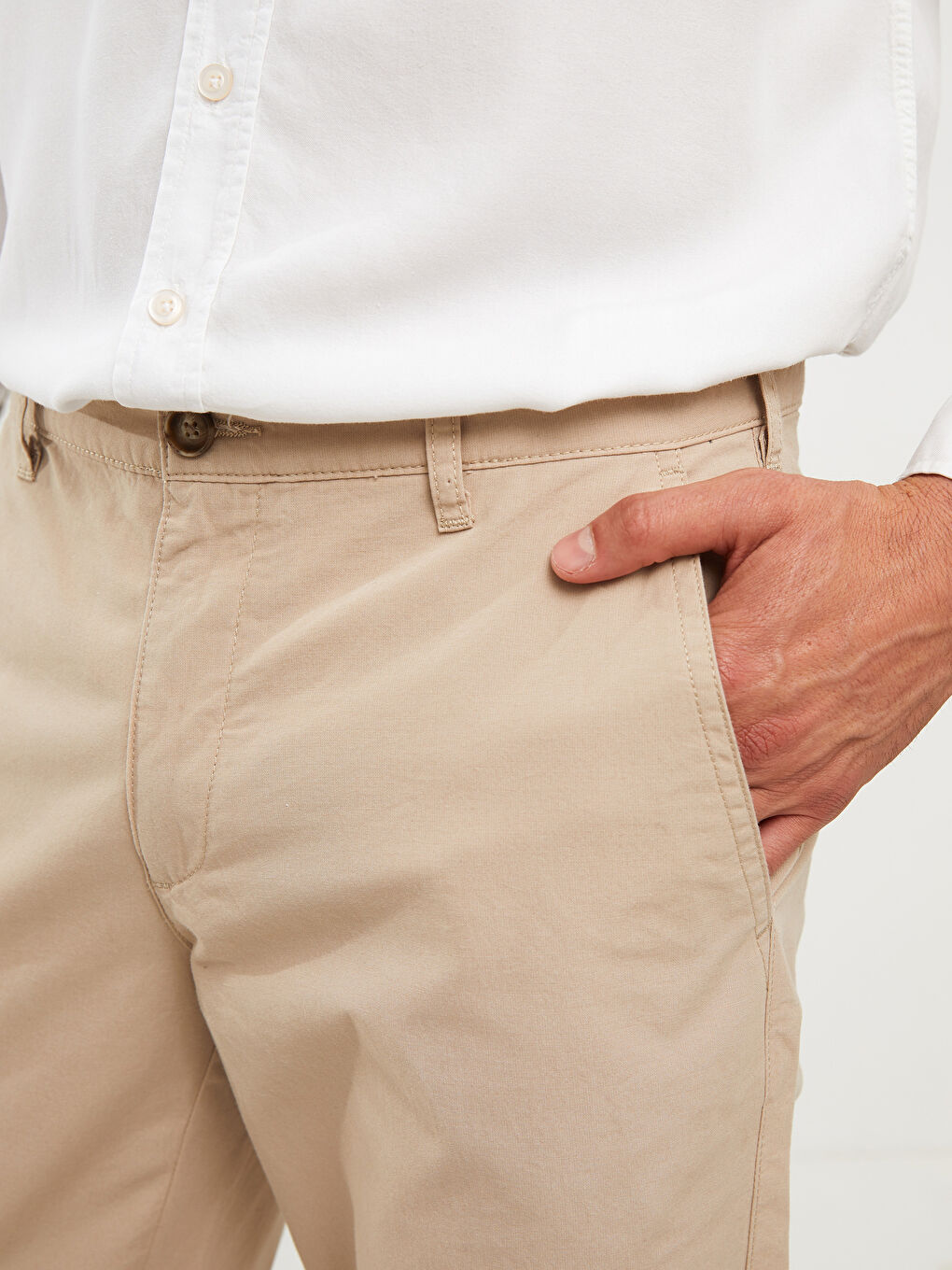 Pantaloni Chino pentru Bărbați cu Croială Largă-2