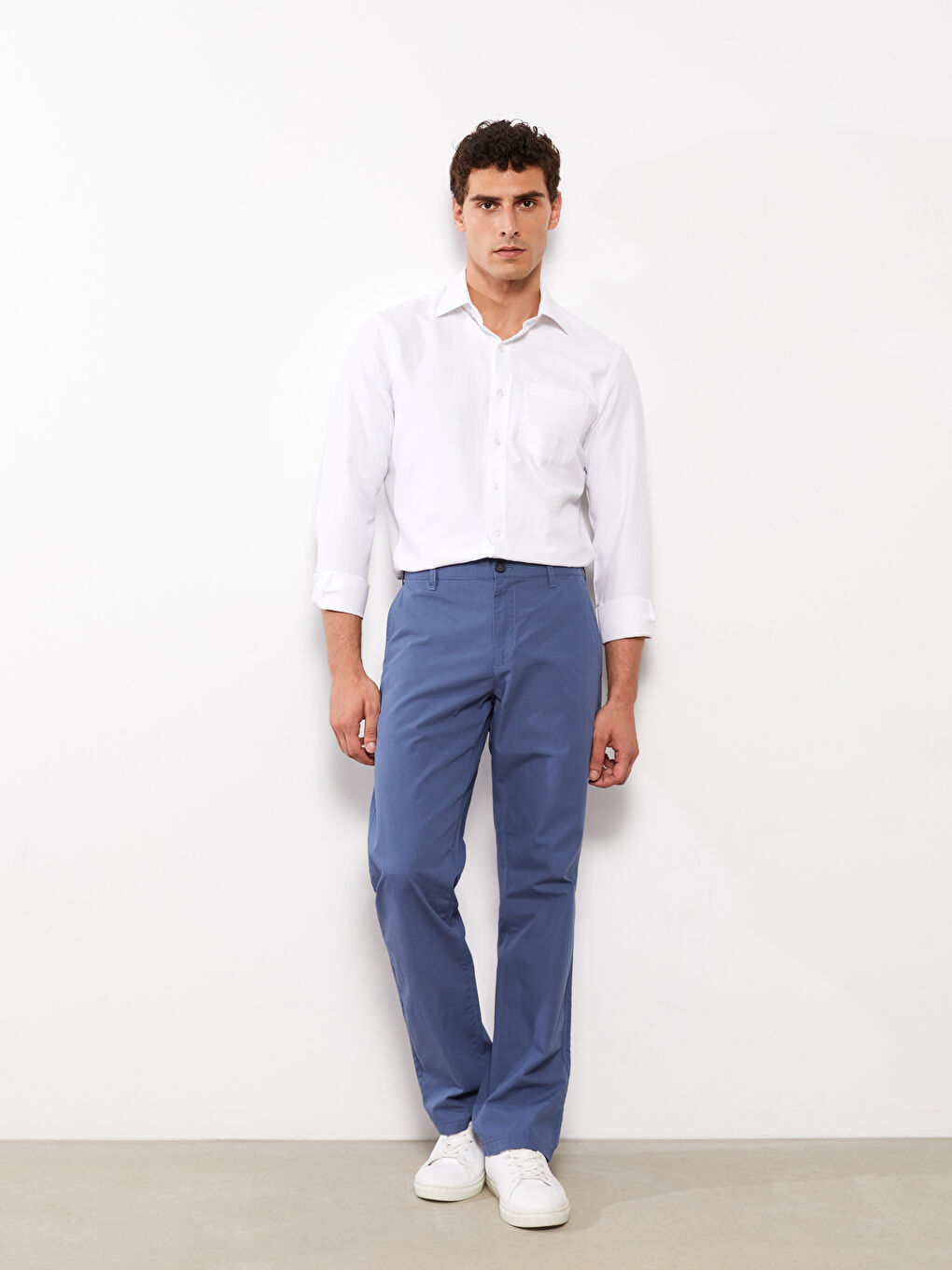 İndigo Geniş Kalıp Erkek Chino Pantolon