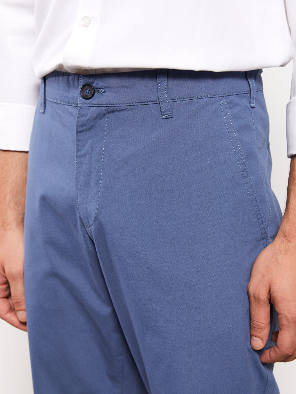 İndigo Geniş Kalıp Erkek Chino Pantolon-2