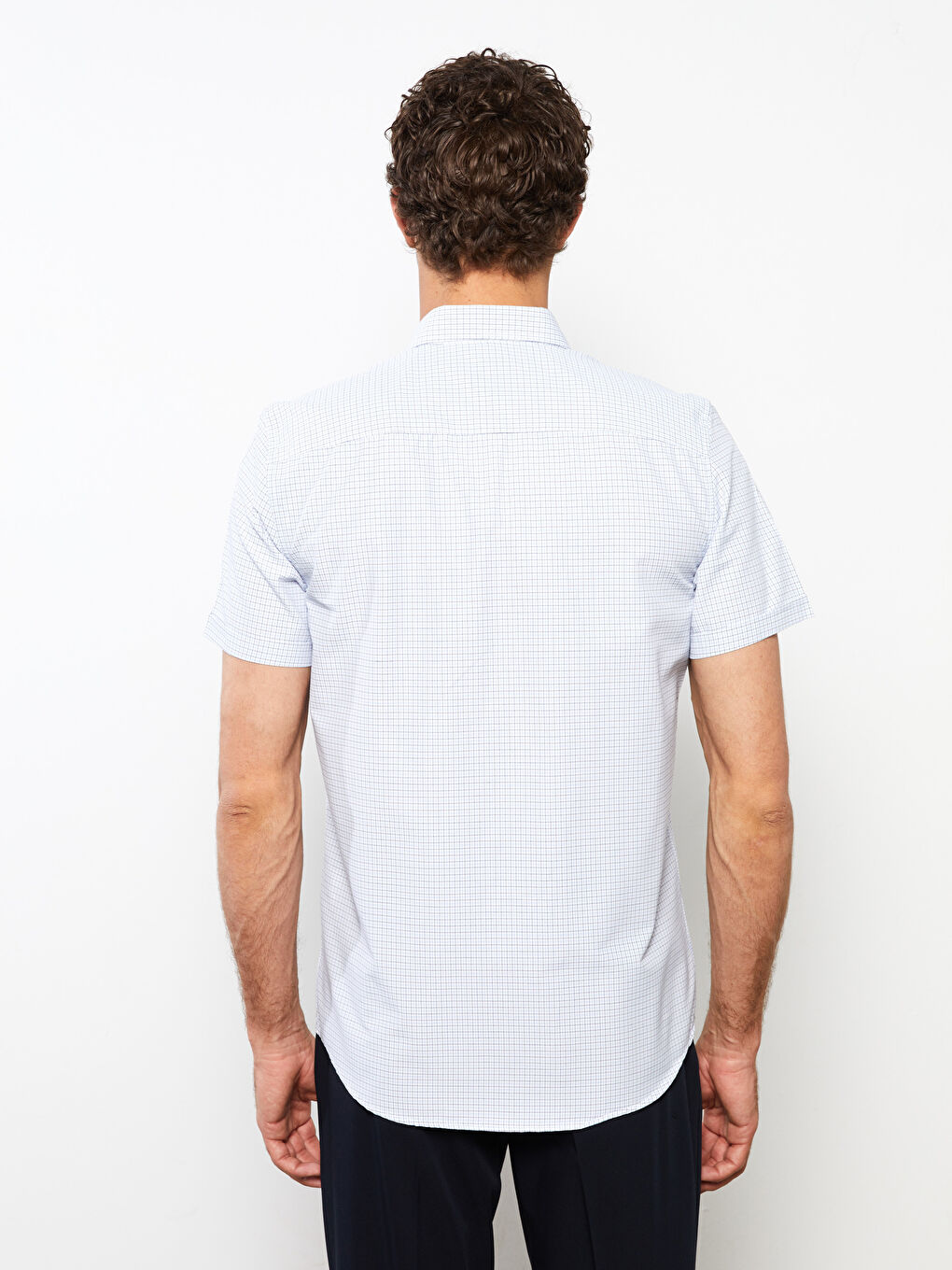 Regular Fit Short Sleeve Plaid Poplin Men's Shirt -S2GK28Z8-LPT