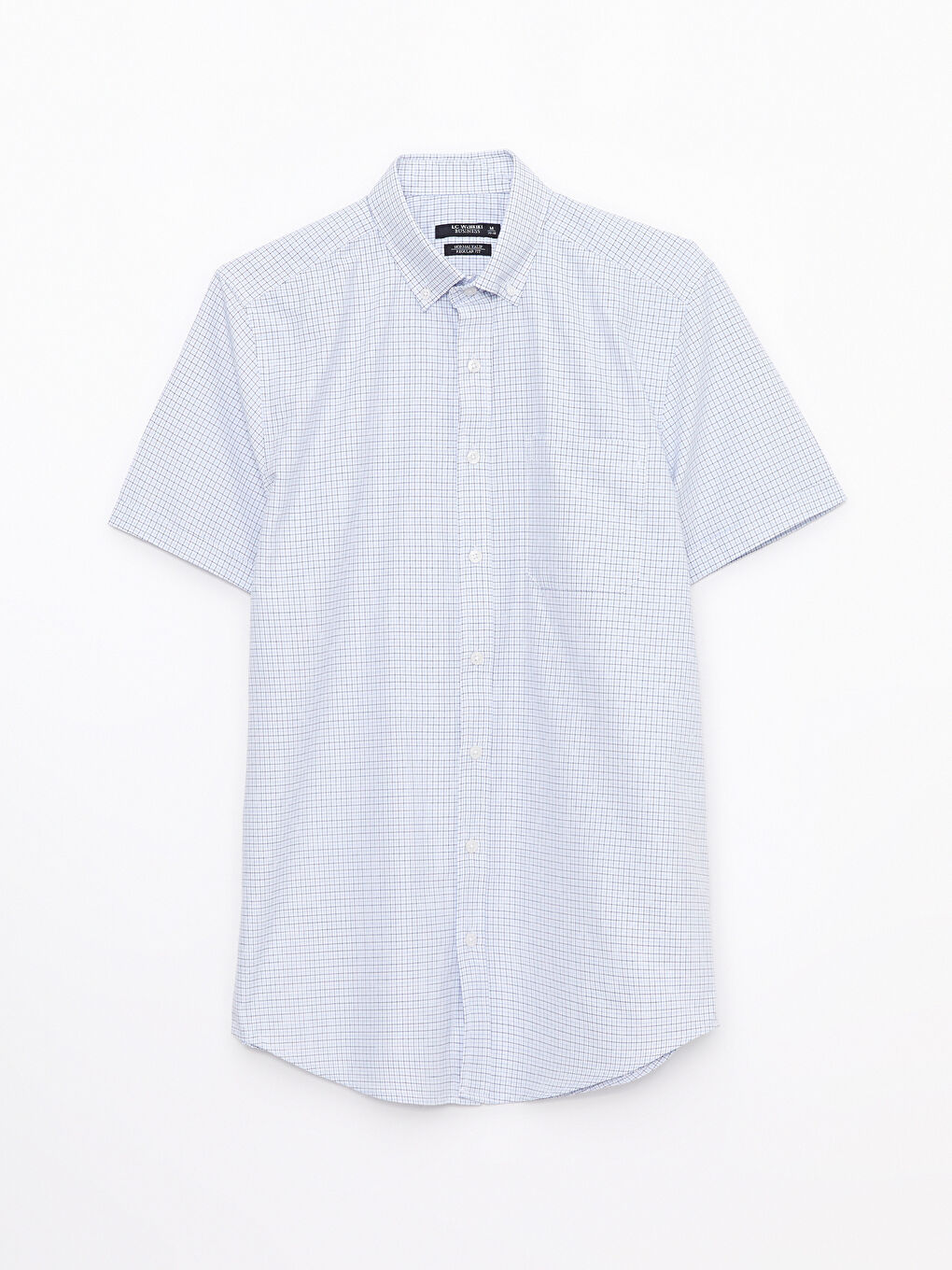 Regular Fit Short Sleeve Plaid Poplin Men's Shirt -S2GK28Z8-LPT