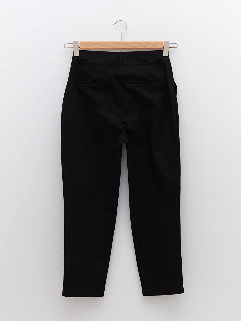 بنطلون سادة عالي الخصر بقصة عادية للسيدات-12