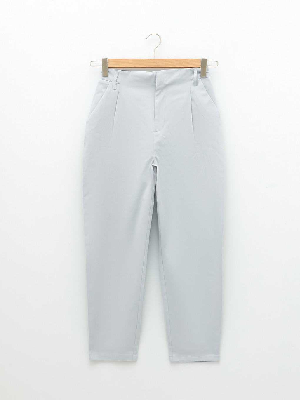 Women's High Waist Regular Fit Plain Trousers-10