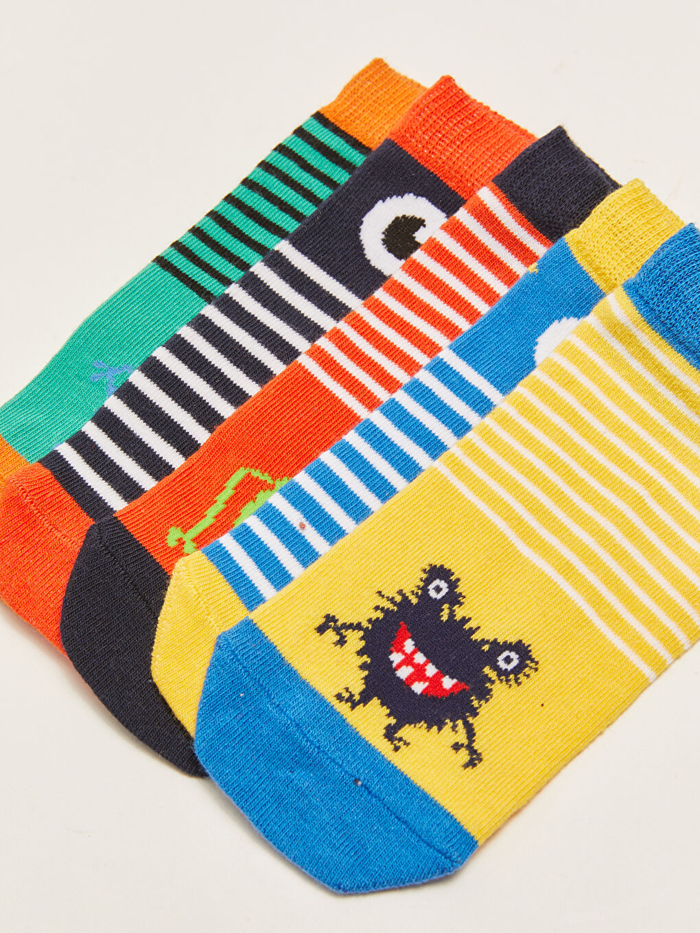 Karışık Desenli Erkek Çocuk Patik Çorap 5'li-2