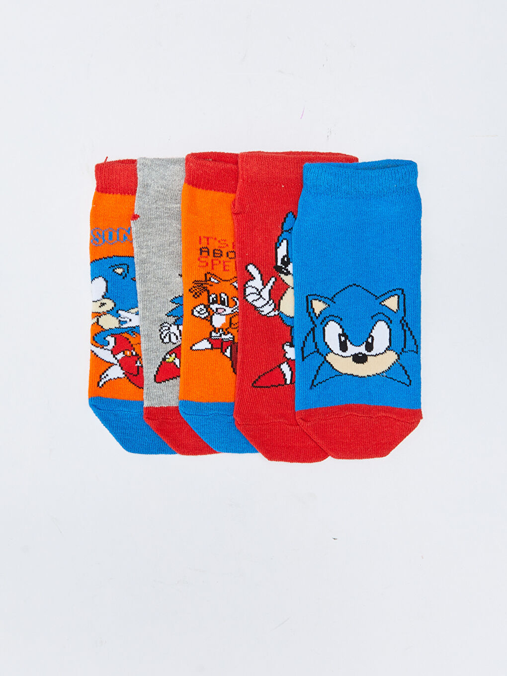 Sonic Patterned Boys' Trainer Socks 5 Pack-2
