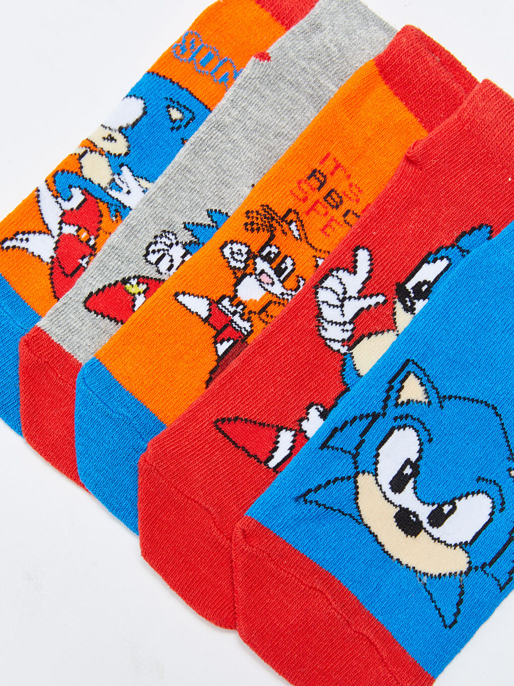 Sonic Patterned Boys' Trainer Socks 5 Pack-3