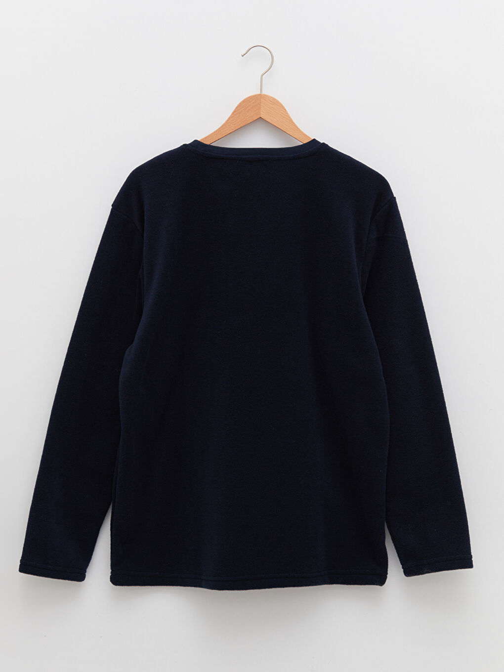 Lacivert Bisiklet Yaka Uzun Kollu Pamuklu Erkek Atlet-6