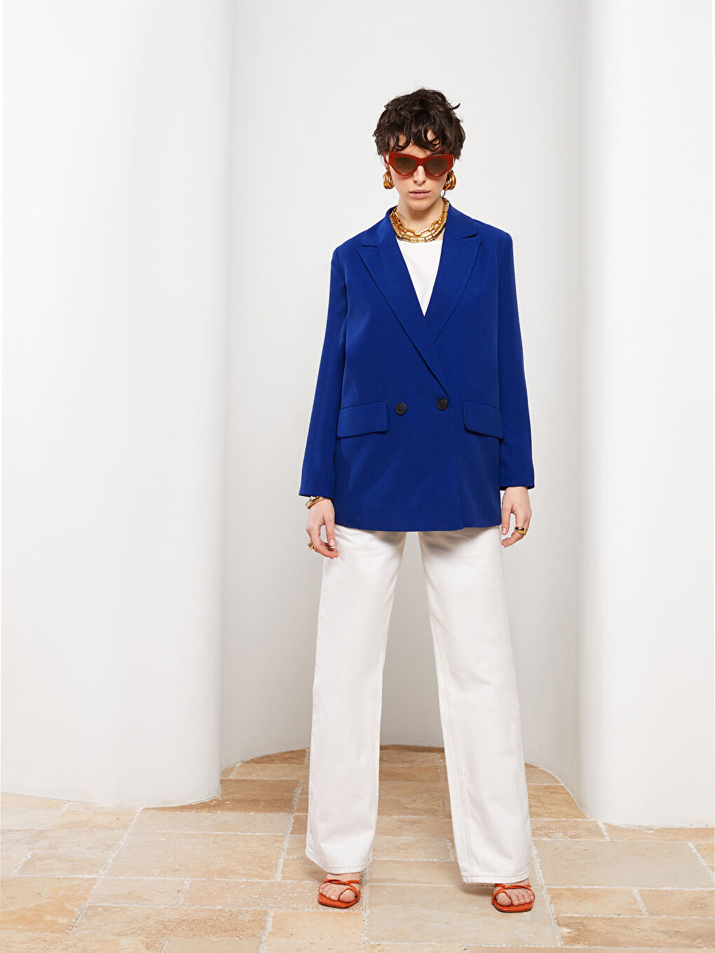 Veste Blazer à Boutons Manches Longues Régulier pour Femmes