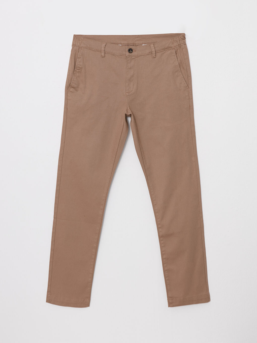 Bej Slim Fit Gabardin Erkek Pantolon-5