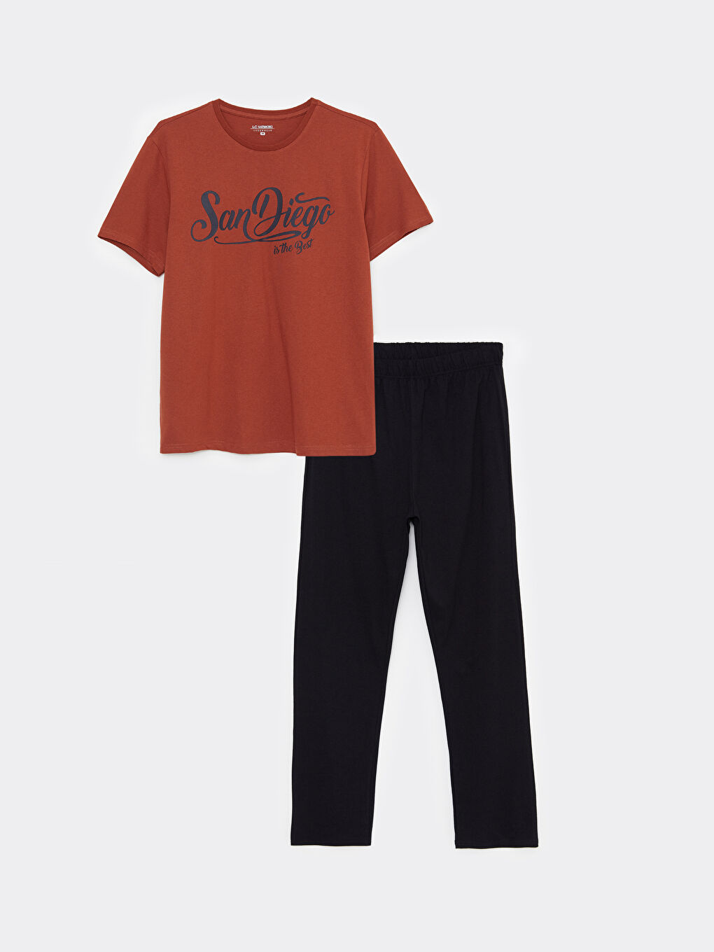 Kahverengi Standart Kalıp Erkek Pijama Takımı-6