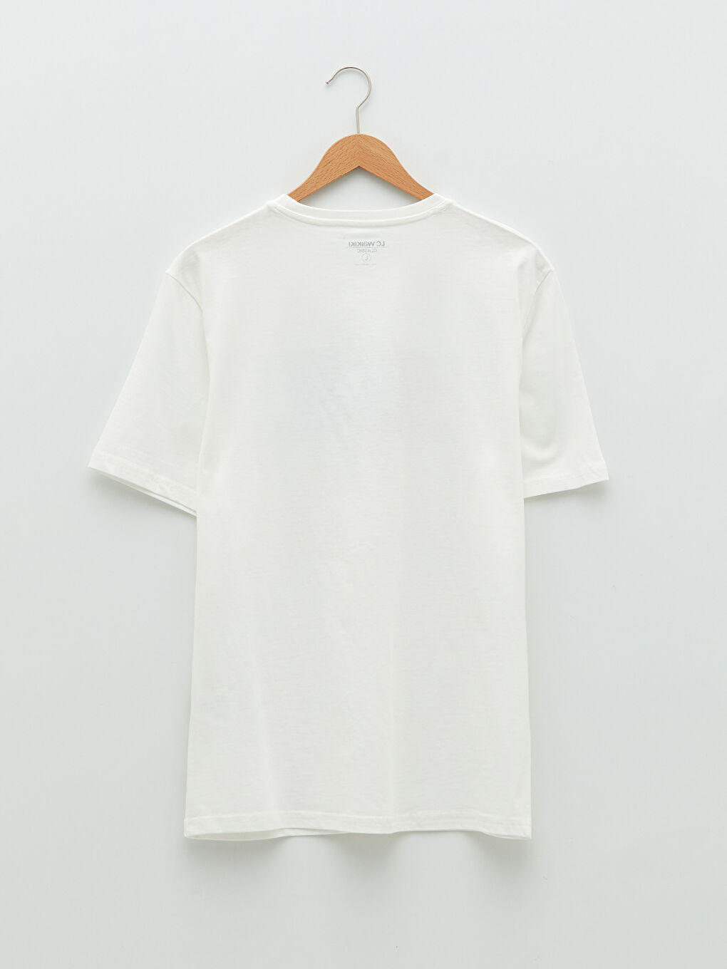 Ekru Bisiklet Yaka Kısa Kollu Baskılı Penye Erkek Tişört-6