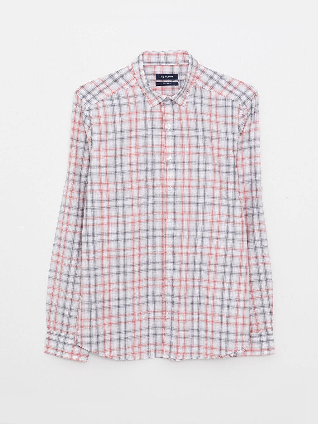 Slim Fit Long Sleeve Plaid Poplin Men Shirt -S2GL04Z8-LLV