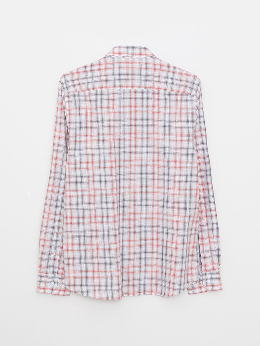 Slim Fit Long Sleeve Plaid Poplin Men Shirt -S2GL04Z8-LLV