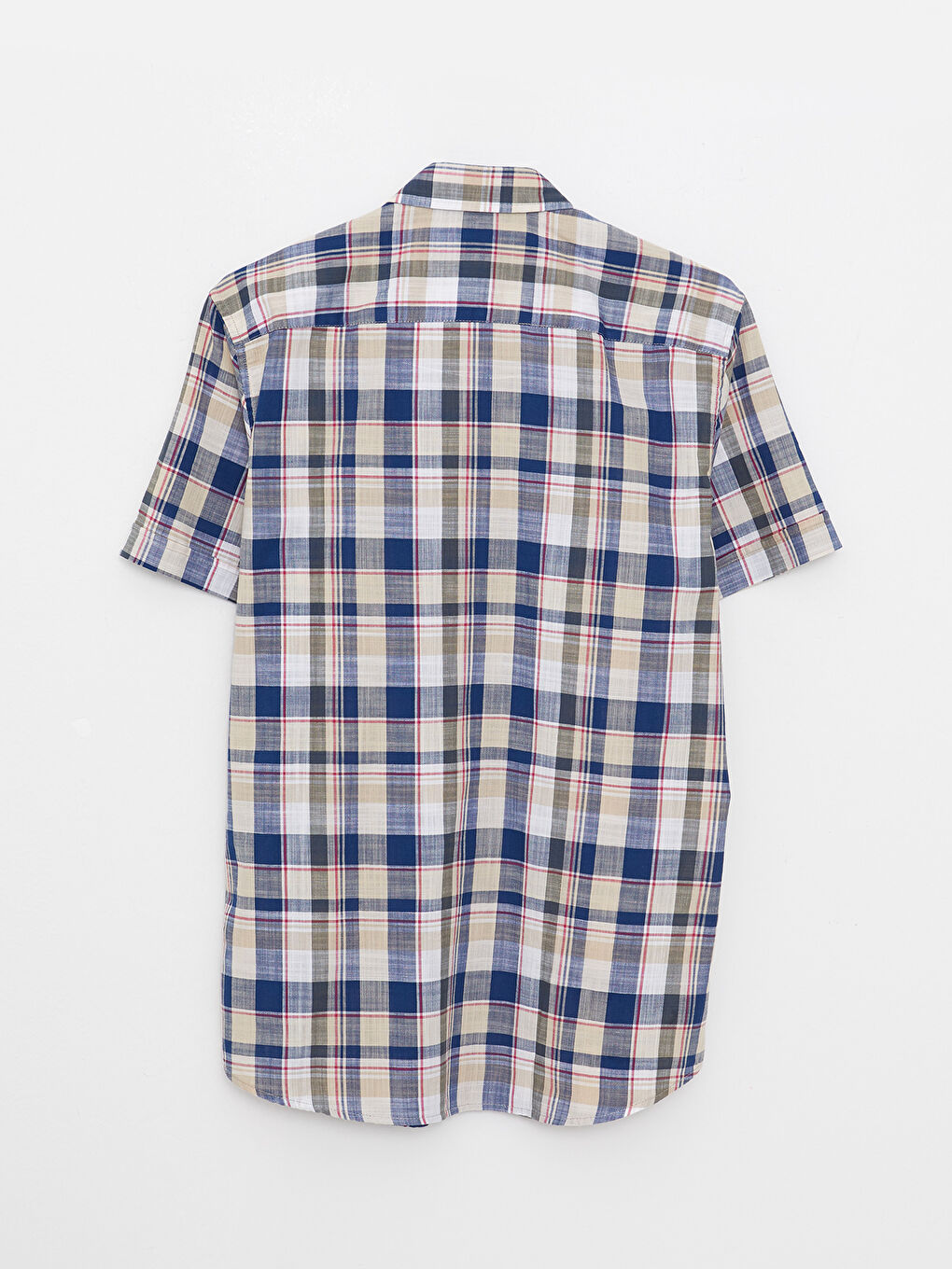 Haki Slim Fit Kısa Kollu Ekose Erkek Gömlek-6