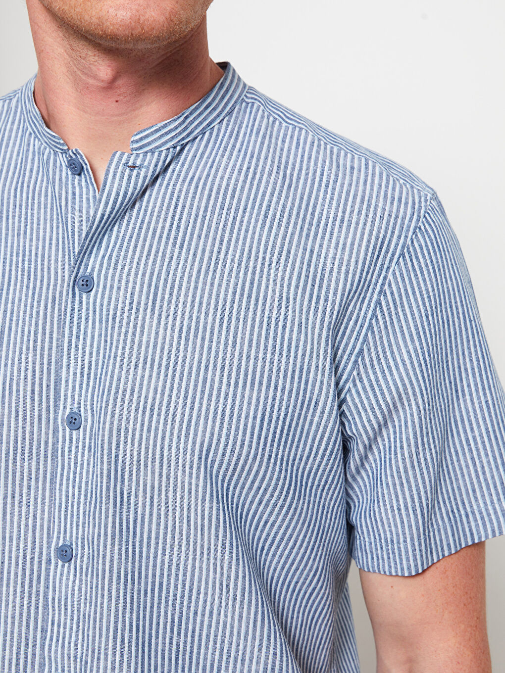 İndigo Regular Fit Kısa Kollu Çizgili Erkek Gömlek-3