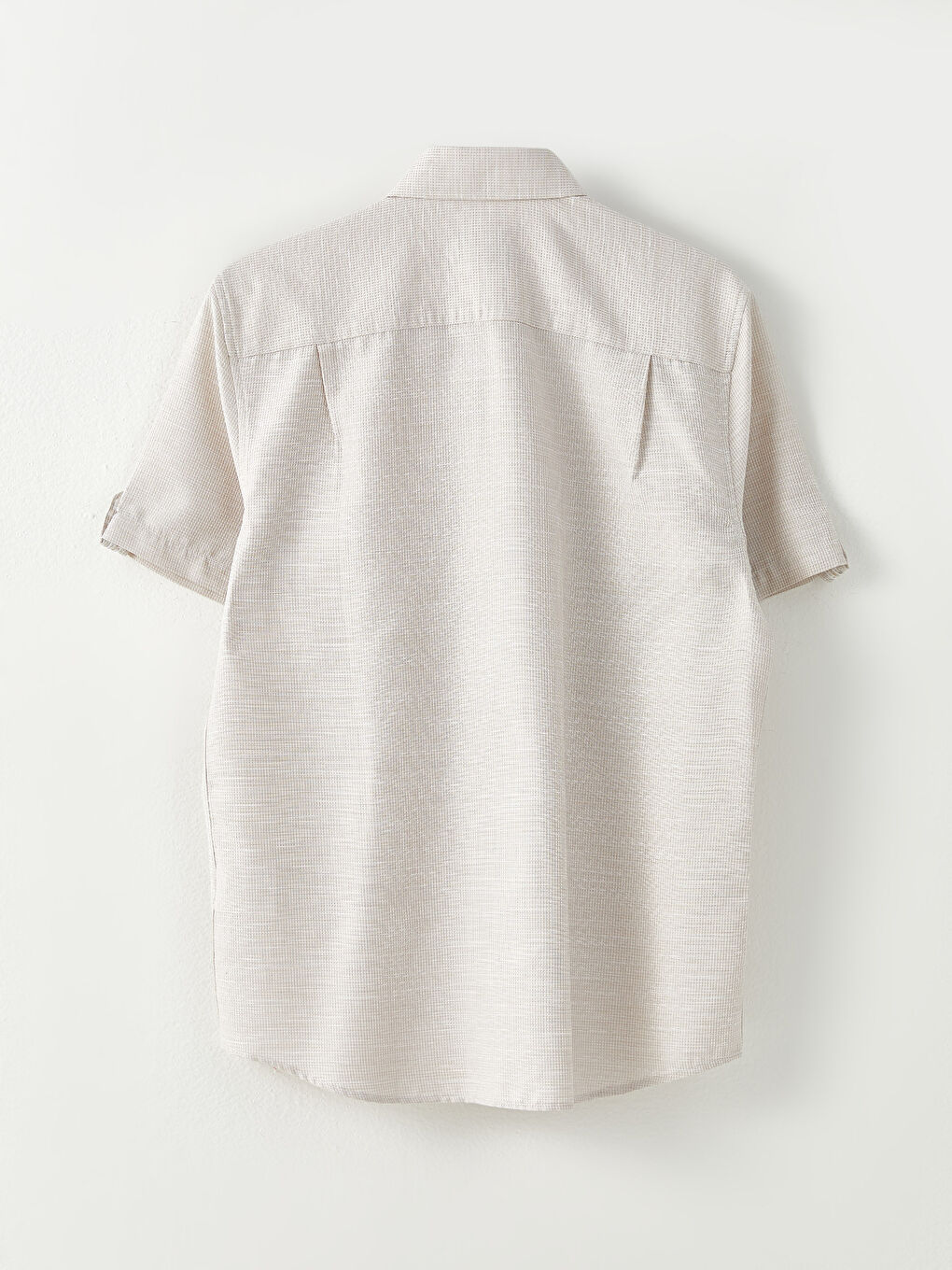 قميص رجالي بكم قصير بقماش دوبي بقصة عادية-6