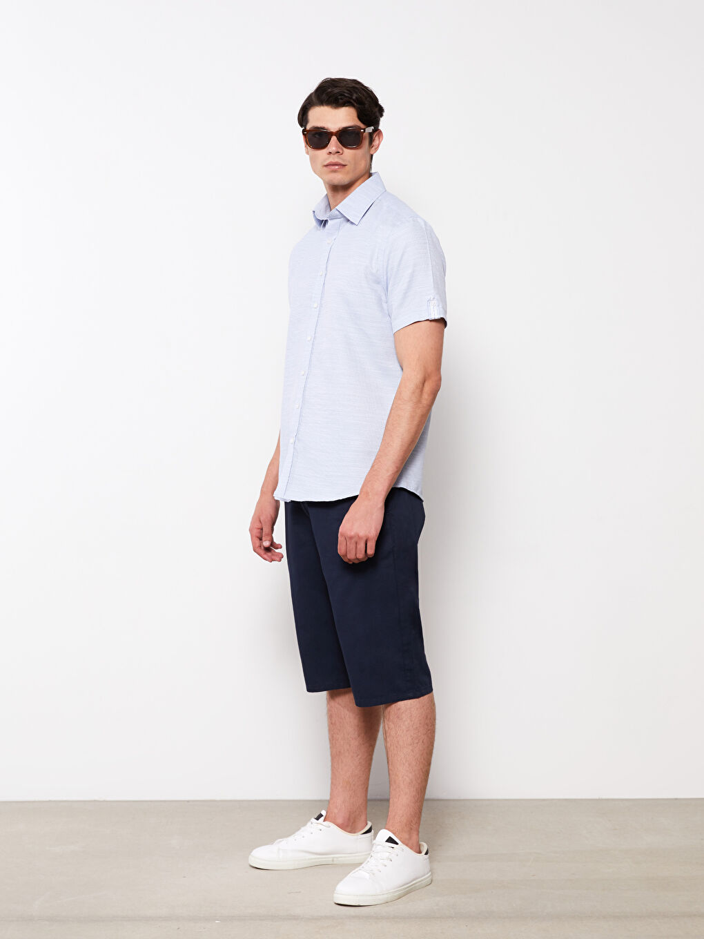 Mavi Regular Fit Kısa Kollu Armürlü Erkek Gömlek-2