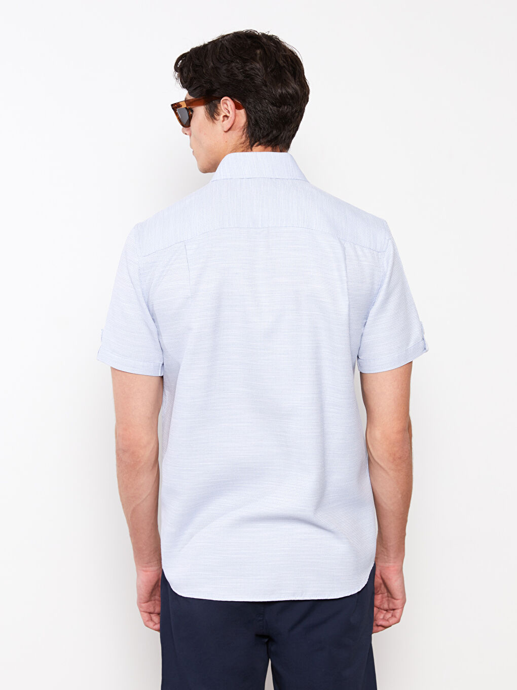 Mavi Regular Fit Kısa Kollu Armürlü Erkek Gömlek-4