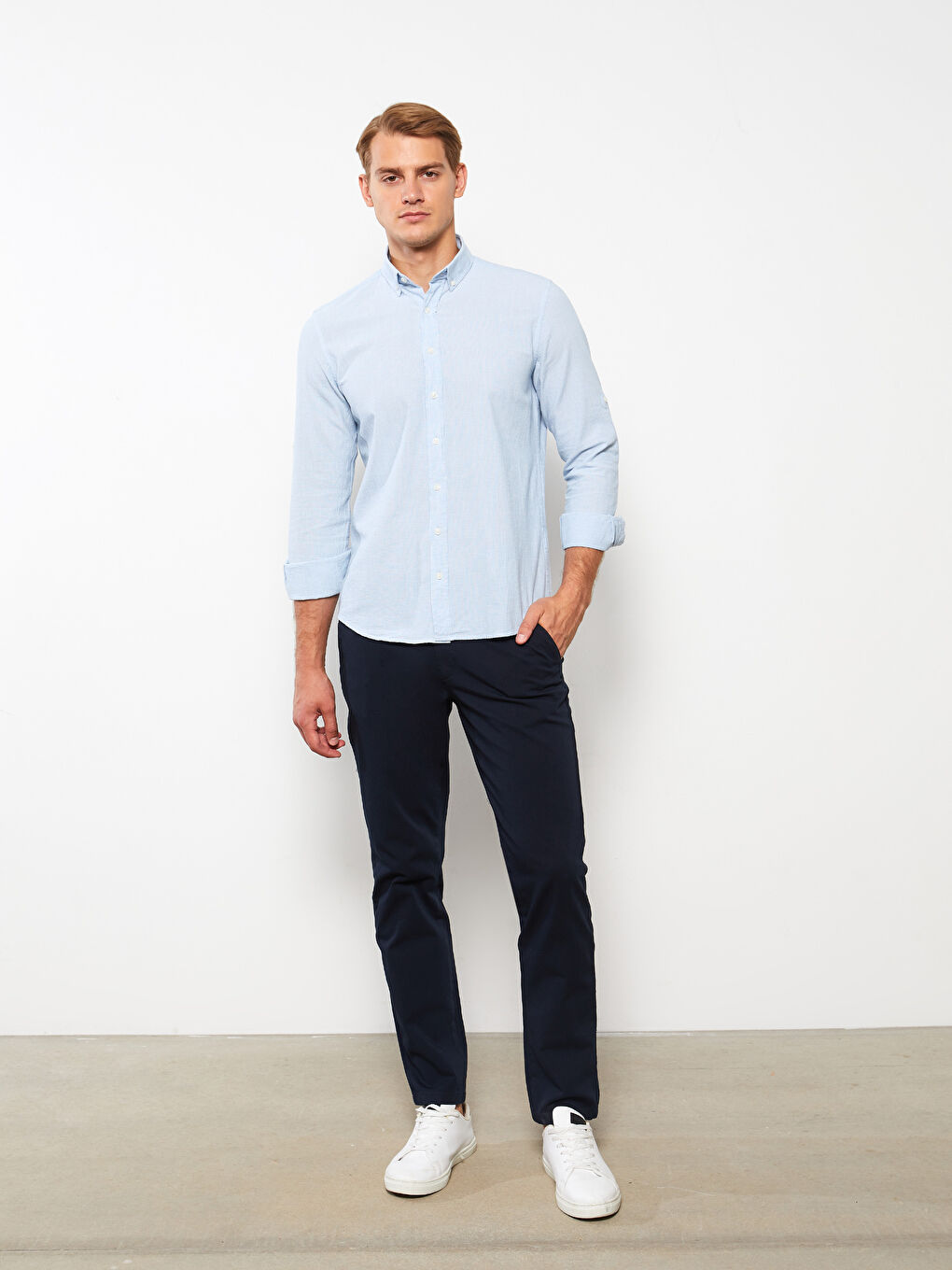 İndigo Regular Fit Uzun Kollu Erkek Gömlek-2