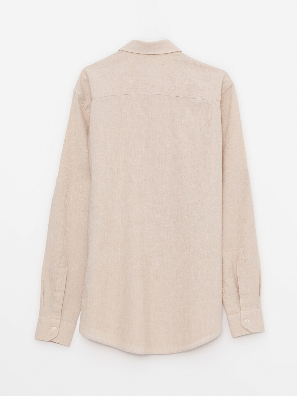 Bej Regular Fit Uzun Kollu Erkek Gömlek-7