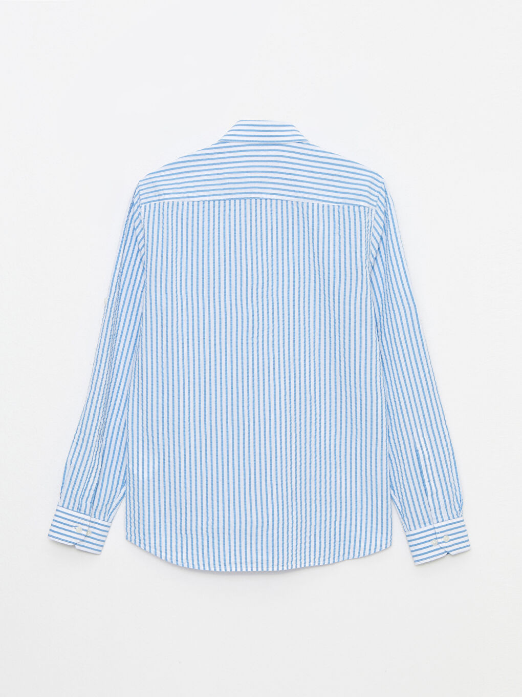 Mavi Slim Fit Uzun Kollu Çizgili Erkek Gömlek-6