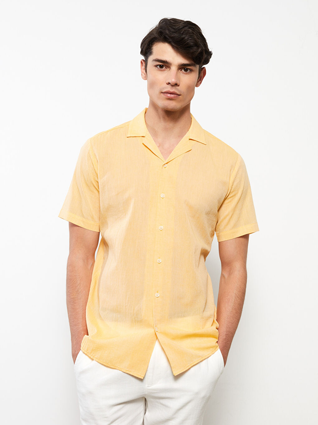 ерлерге арналған стандартты пішім қысқа жең жейде-1