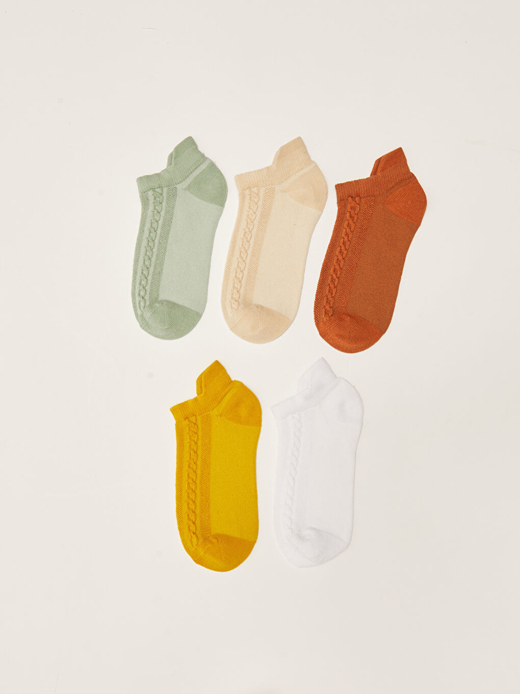 Karışık Kendinden Desenli Erkek Çocuk Patik Çorap 5'li-1