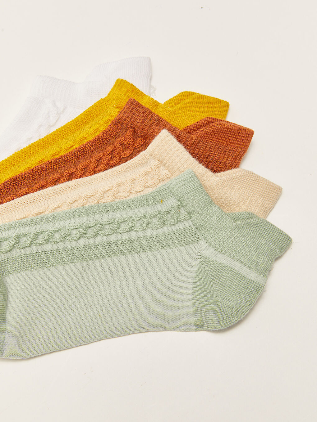 Karışık Kendinden Desenli Erkek Çocuk Patik Çorap 5'li-2