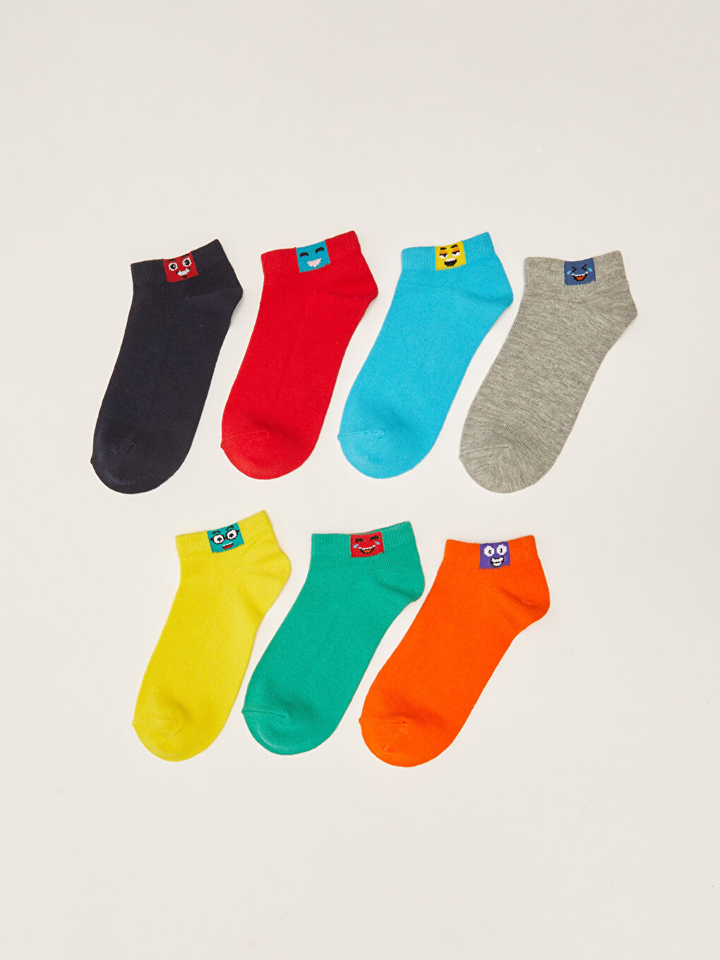 Patterned Boys' Trainer Socks 7 Pack-1