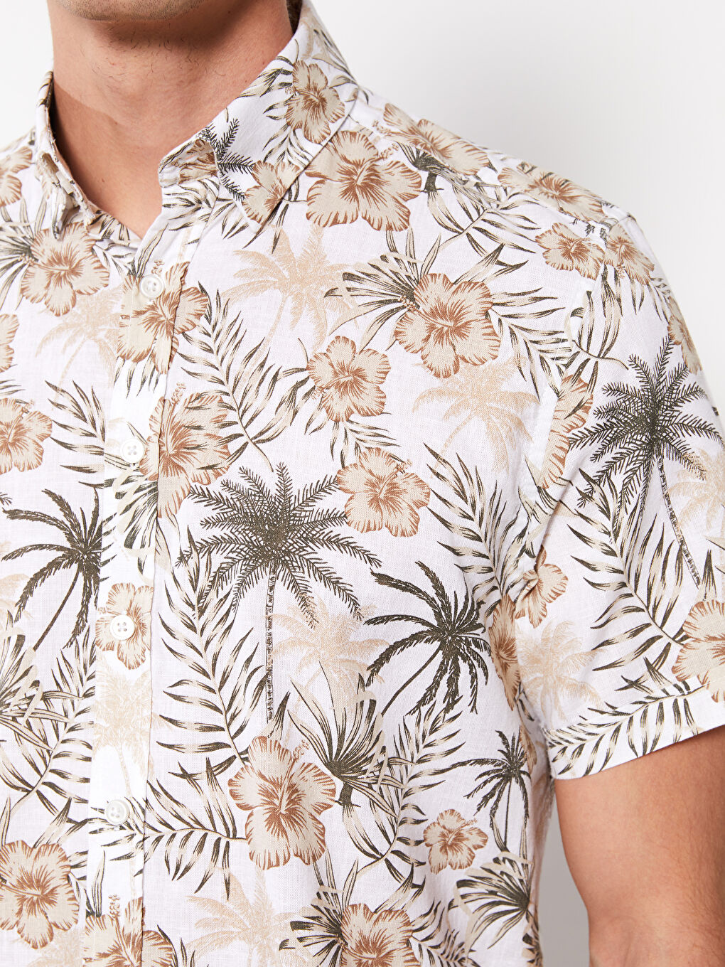 Regular Fit Short Sleeve Patterned Men's Shirt -S2GL85Z8-LQB